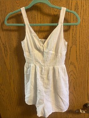 American Eagle Outfitters White Linen Romper